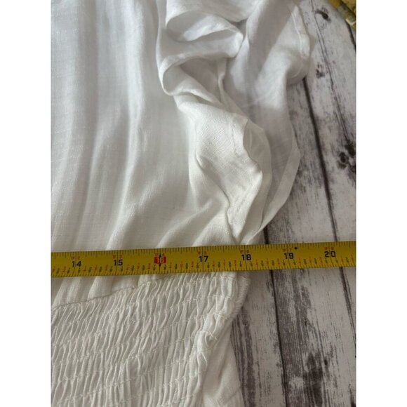 Knox Rose White Tiered Lace Maxi Dress Romantic Flutter Sleeves Large Boho Fairy - Picture 11 of 15